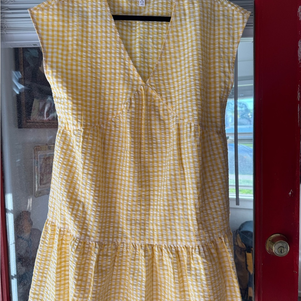 Yellow Gingham Babydoll Dress